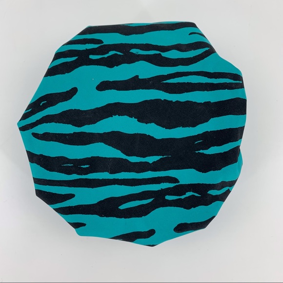 Teal and Black Zebra Striped 6” Reusable Ice Bag - Picture 3 of 10